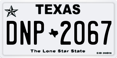 TX license plate DNP2067