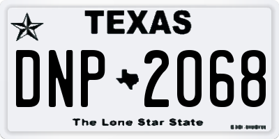 TX license plate DNP2068