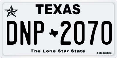 TX license plate DNP2070