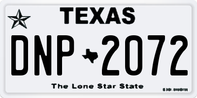 TX license plate DNP2072
