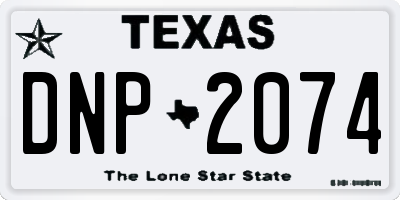 TX license plate DNP2074