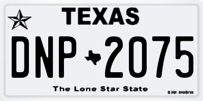 TX license plate DNP2075