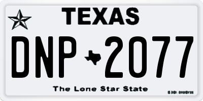 TX license plate DNP2077