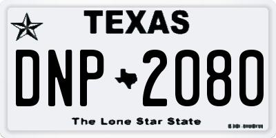 TX license plate DNP2080