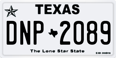 TX license plate DNP2089