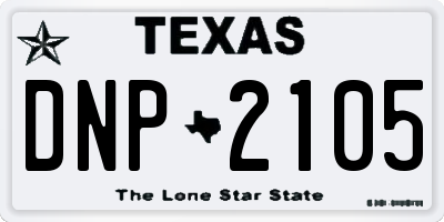 TX license plate DNP2105