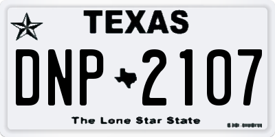 TX license plate DNP2107