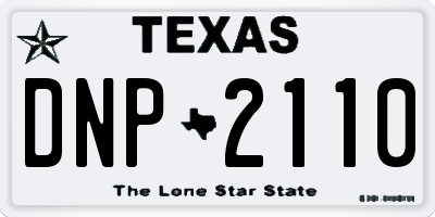 TX license plate DNP2110