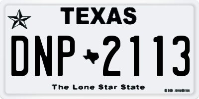 TX license plate DNP2113