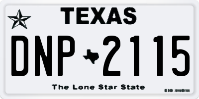 TX license plate DNP2115