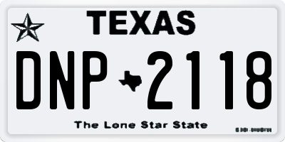 TX license plate DNP2118