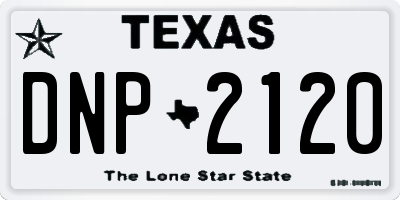 TX license plate DNP2120