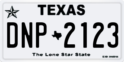 TX license plate DNP2123