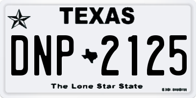 TX license plate DNP2125