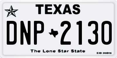 TX license plate DNP2130