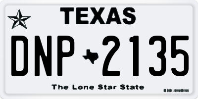 TX license plate DNP2135