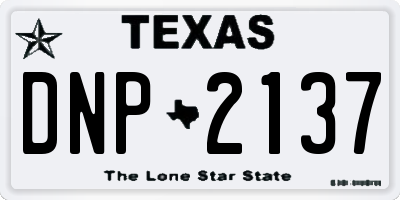 TX license plate DNP2137