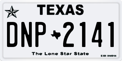 TX license plate DNP2141