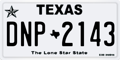 TX license plate DNP2143
