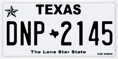 TX license plate DNP2145