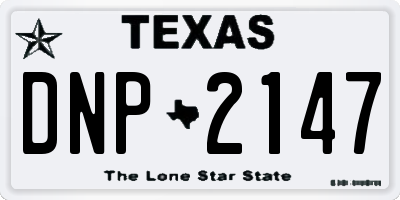 TX license plate DNP2147