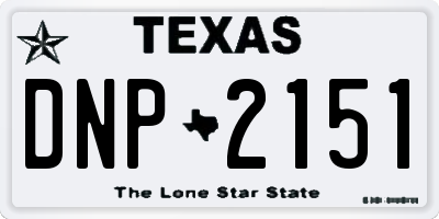 TX license plate DNP2151