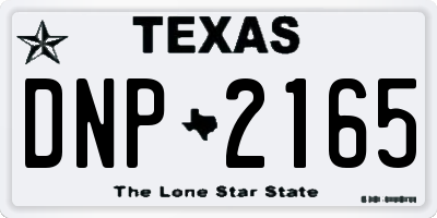 TX license plate DNP2165