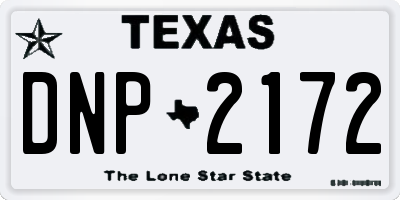 TX license plate DNP2172