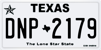 TX license plate DNP2179