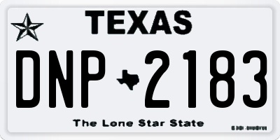 TX license plate DNP2183