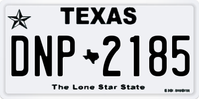 TX license plate DNP2185
