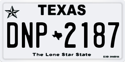 TX license plate DNP2187