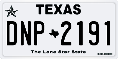 TX license plate DNP2191