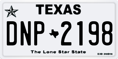 TX license plate DNP2198