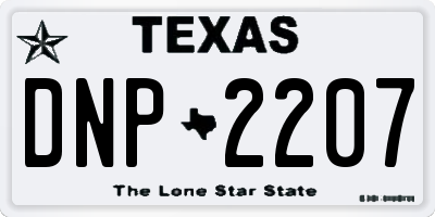 TX license plate DNP2207