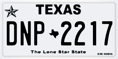 TX license plate DNP2217