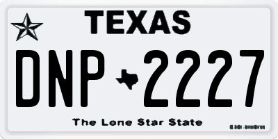 TX license plate DNP2227