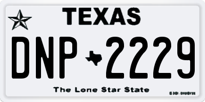TX license plate DNP2229