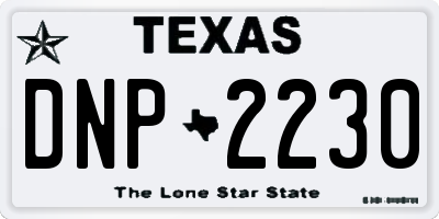 TX license plate DNP2230