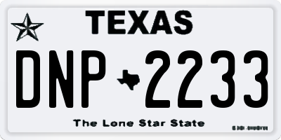 TX license plate DNP2233