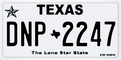 TX license plate DNP2247