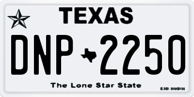 TX license plate DNP2250
