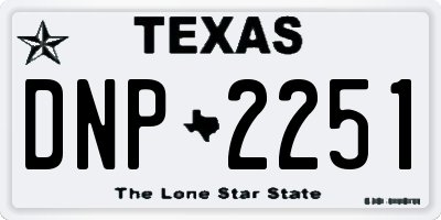 TX license plate DNP2251