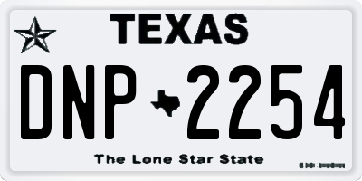 TX license plate DNP2254