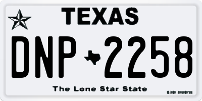 TX license plate DNP2258