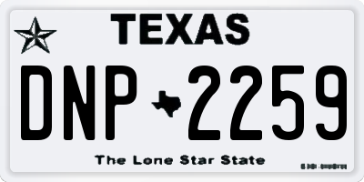 TX license plate DNP2259