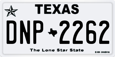 TX license plate DNP2262