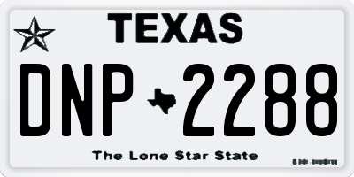 TX license plate DNP2288