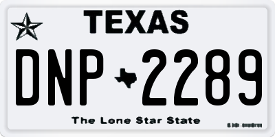 TX license plate DNP2289