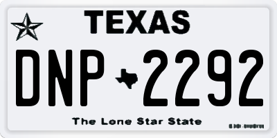 TX license plate DNP2292